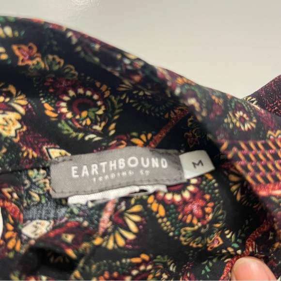 Earthbound Trading Company Boho Paisley Black Dress Size Medium - Picture 8 of 10